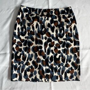 Valerie Bertinelli Blue Cheetah Print Pencil Skirt Size 4